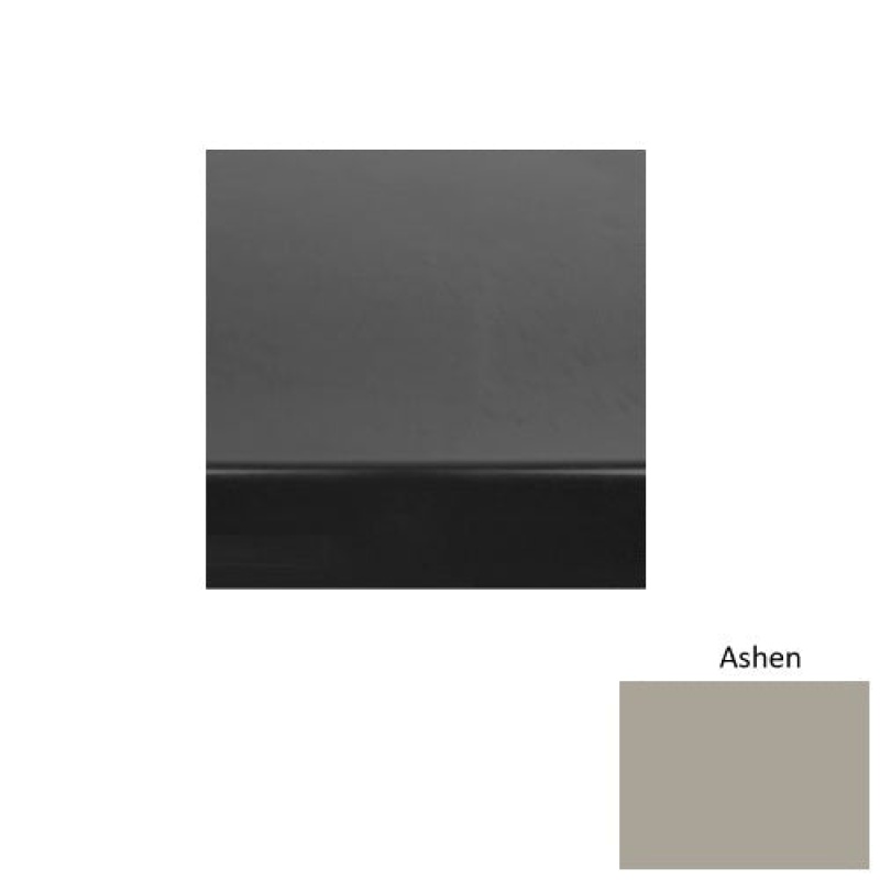Solid 60 Ashen Heavy Duty Rubber (Sq) With Galley Red Abrasive Strip Stair Tread With Dupont Kevlar - Smooth