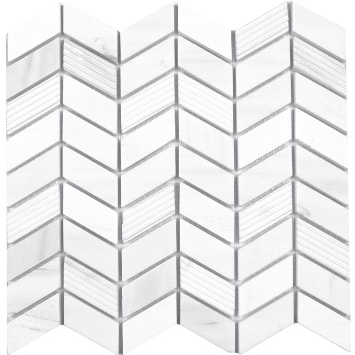 Metropolitan Contempo Dolomite Deco Natural Stone Mosaic - Chevron - Multi Finish