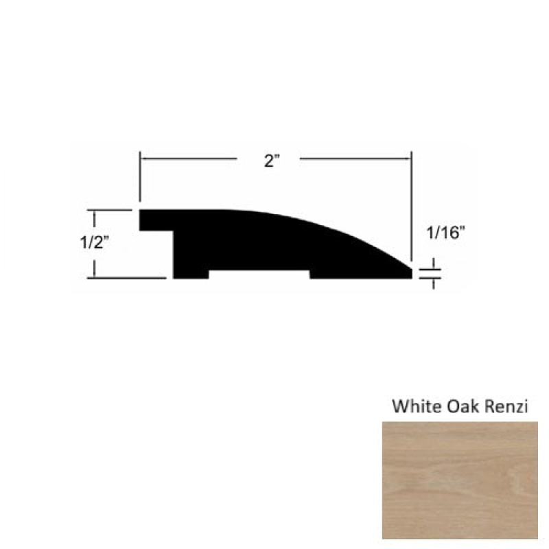 Sereno White Oak Renzi Hardwood Moulding / Trim - 2" X 78" Reducer - Urethane