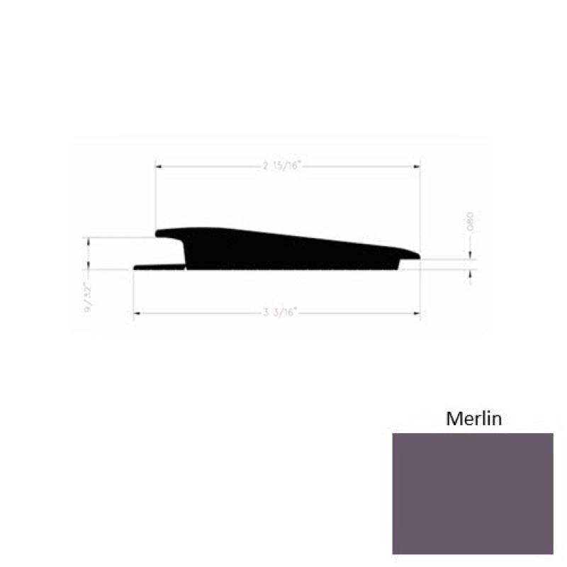 Solid 73 Merlin Rubber Rolling Traffic Transition - 3 3/16" X 9 Ft (108") X 1/4" - 0.080"