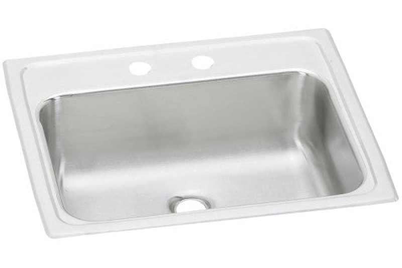 Pslvr1917lo2 Celebrity Stainless Steel Drop In Single Bowl Kitchen Sink - 19" X 17" X 6 1/8" With 2 Holes - Stainless Steel