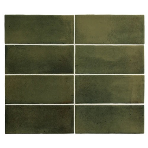 Soco Green Porcelain Tile - Matte - 2" X 6"