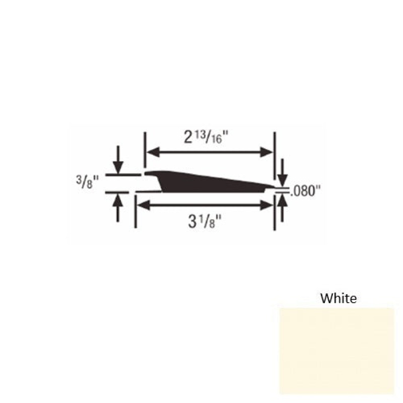 Solid 66 White Rubber Rolling Traffic Transition
