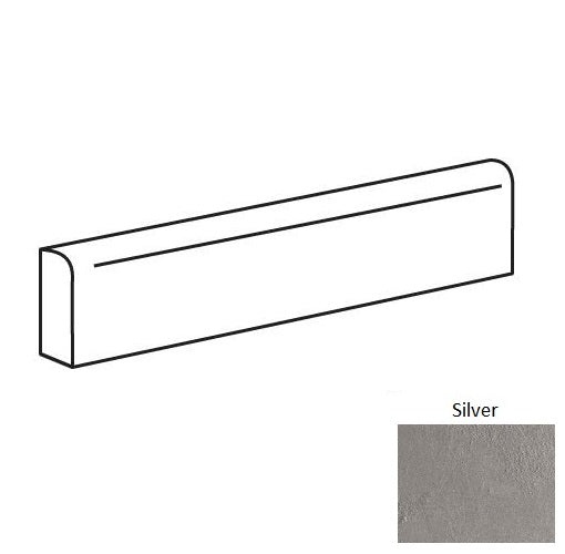 Newton Silver Porcelain Floor & Wall Trim Bullnose