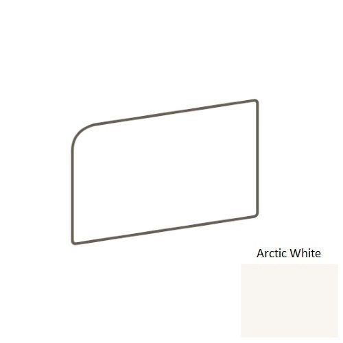Color Wheel Classic Arctic White Ceramic Wall Trim - 3" X 6" Bullnose Corner Right
