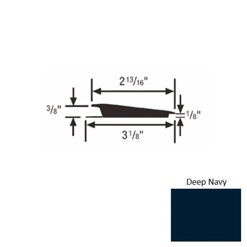 Solid 67 Deep Navy Rubber Rolling Traffic Transition - 3 1/8" X 9 Ft (108") X 3/8" - 1/8"