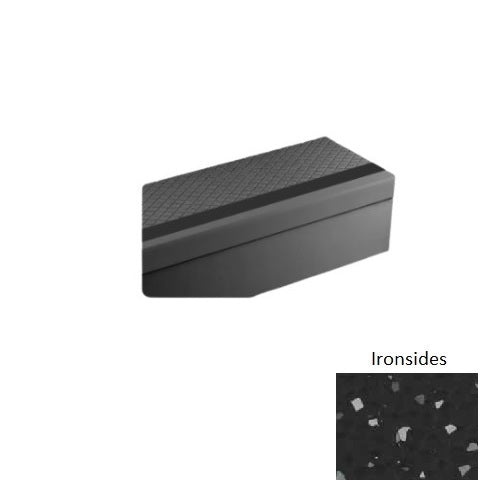 Johnsonite Ironsides Diamond Textured Rubber Stair Tread with 55 Silver Grey Insert