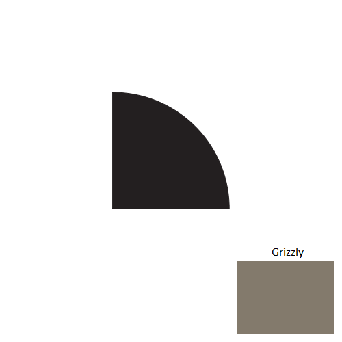 Johnsonite Grizzly Rubber Moulding / Trim - 3/4" X 8 Ft (96") X 3/4" Millwork Quarter Round - Millwork Quarter Round