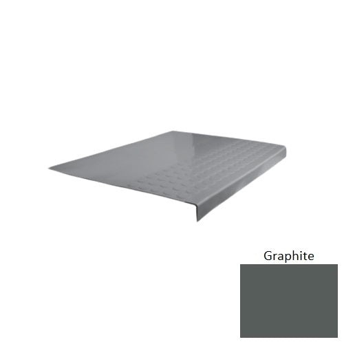 Flextones Graphite Type 701 Distinct Designs Rubber - 12" X 72" Stair Tread - Rgt Radial Ii Raised Disc Design