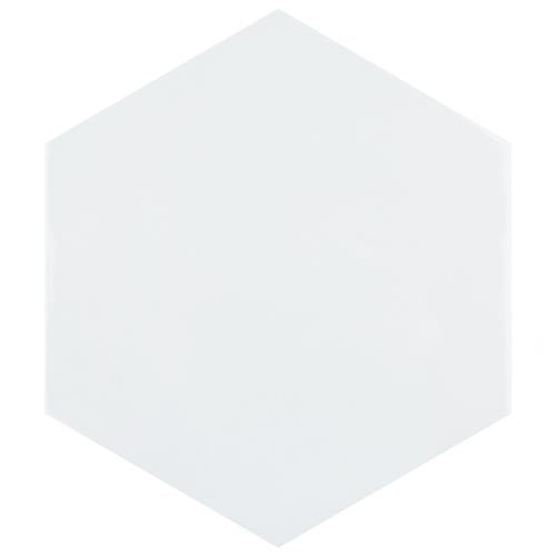 Hexatile Blanco Ceramic Tile - Glossy - 7" X 8" Hexagon