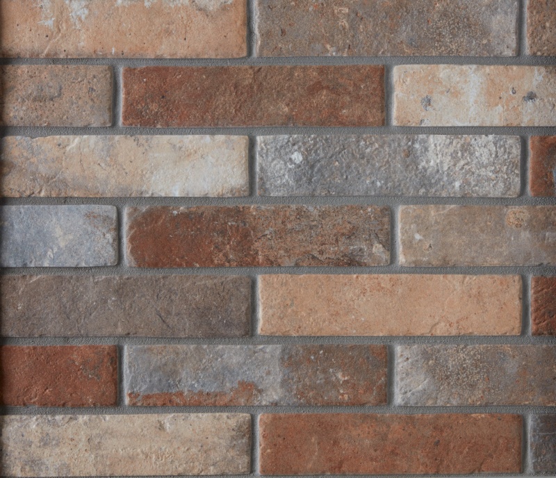 Castle Brick Multi Porcelain Tile - Matte - 2 1/2" x 10"