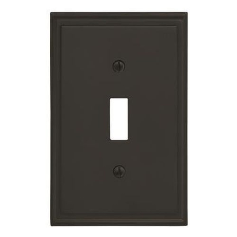 Mulholland Zinc 1 Gang Toggle Switch Wall Plate - Black Bronze - 1-Gang