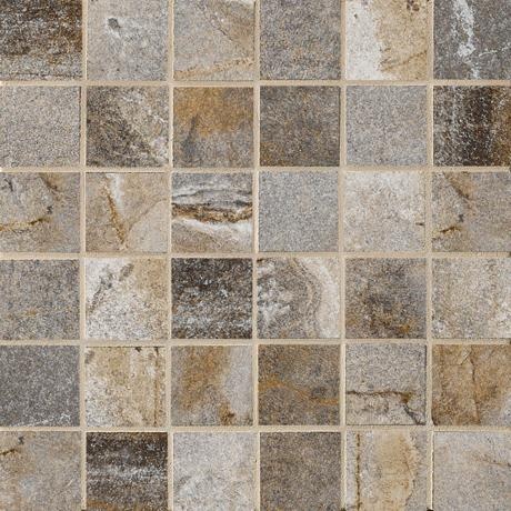 Vesale Stone Smoke Porcelain Mosaic - 2" X 2" - Matte