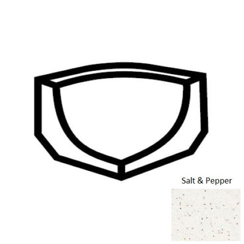 Unglazed Mosaics Salt & Pepper Porcelain Floor & Wall Trim - 1" X 1" Cove Base Incorner Round - Unglazed
