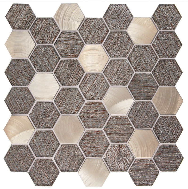 Glitz Love Glass & Metal Mosaic - Hexagon - Glossy