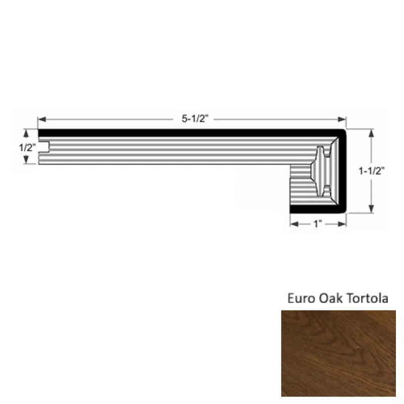 Islands Euro Oak Tortola Hardwood Moulding / Trim - 5 1/2" X 82" Engineered Square Stair Nose - Urethane