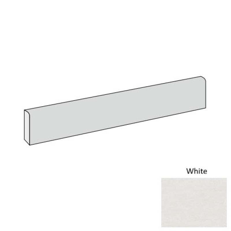 Limestone White Porcelain Floor Trim - 3" X 24" Bullnose - Natural