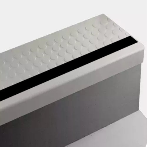 Grey Haze Raised Round Rubber Stair Tread