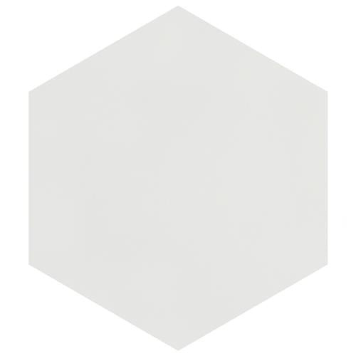 Textile White Porcelain Tile - Glossy - 8 5/8" X 9 7/8" Hexagon