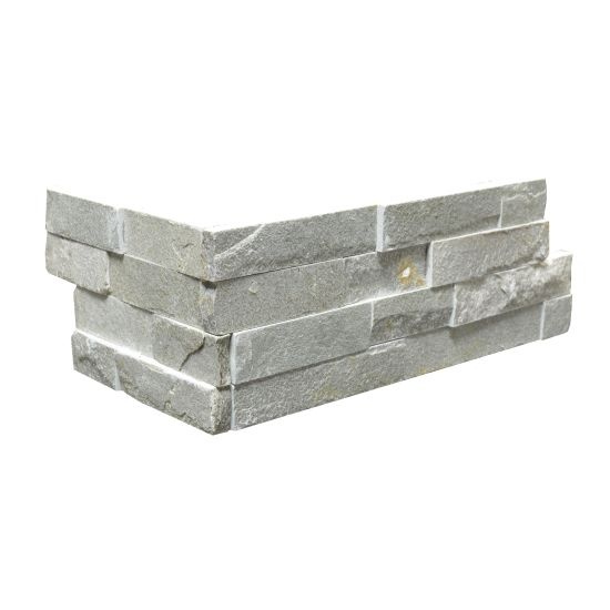 Sierra Gray Slate Ledgestone Corner - Natural Cleft Face & Back - 6" X 24"