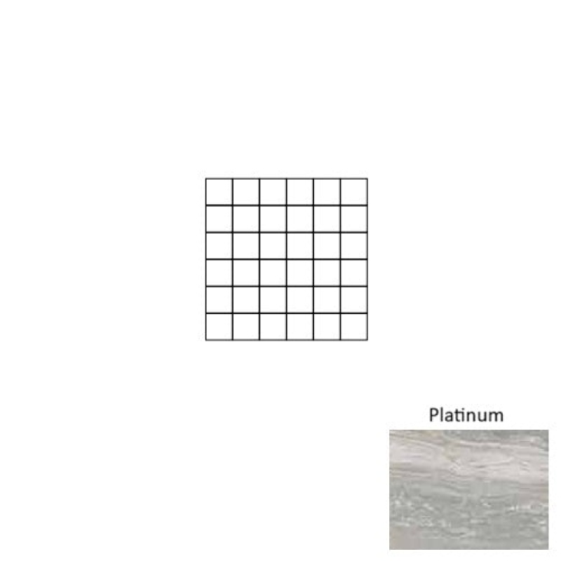 Fissura Platinum Porcelain Mosaic - 2" x 2"