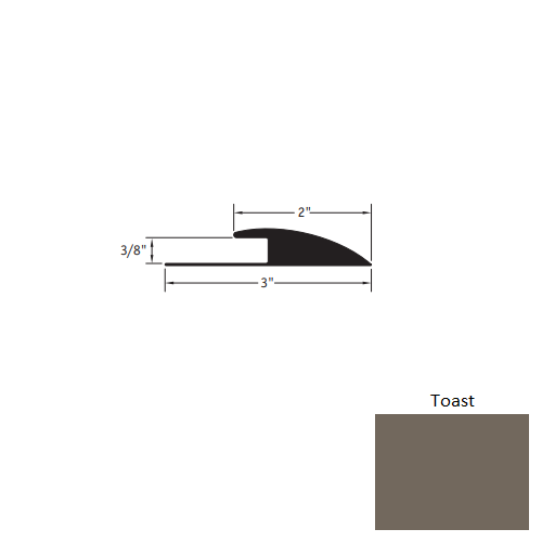 Johnsonite Toast Vinyl Moulding / Trim - 2" X 12 Ft (144") X 3/8" Edge Guard - Edge Guard