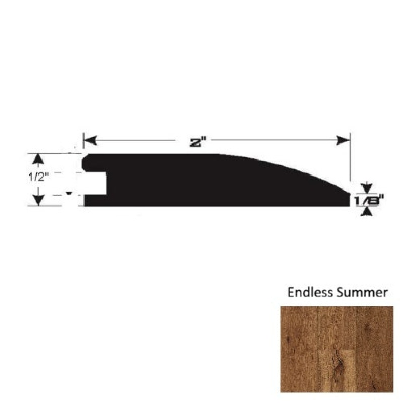 Endless Summer Hardwood Moulding / Trim - 90" Reducer - Ultra Low Gloss Urethane