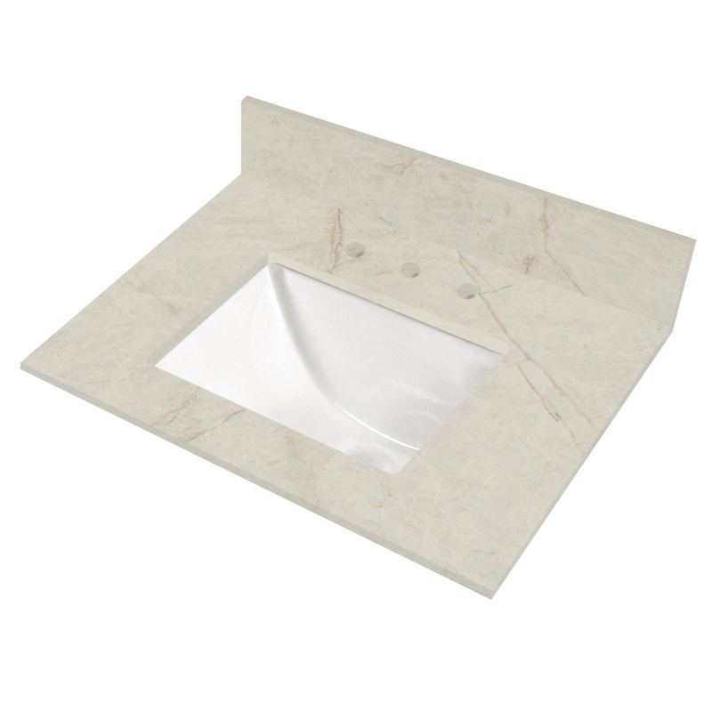 Solitaj Polished Q Plus Vanity Top With Built In Sink - 61" X 22" - Polished
