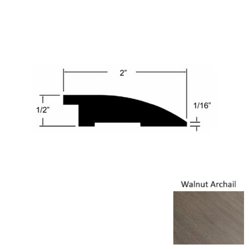 Provence Iii Walnut Archail Hardwood Moulding / Trim - 2" X 78" Reducer - Urethane