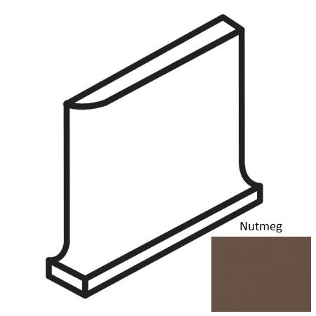 Bright & Matte Nutmeg Ceramic Wall Trim - 4 1/4" X 4 1/4" Cove Base Outcorner