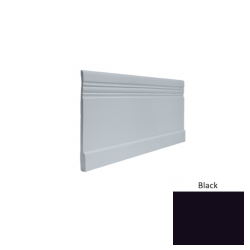 Contours #10 Serenity Black Rubber Profiled Wall Base - Satin - 4" X 8 Ft