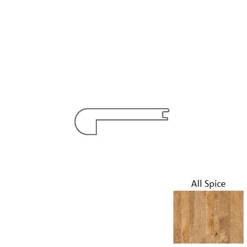 Allspice Hardwood Moulding / Trim - 2.75" x 78" Flush Stair Nose - Brushed