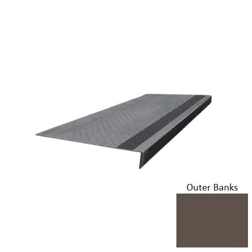 Flextones Outer Banks Type 675 With Flush Ribbed Insert Distinct Designs Rubber - 12" X 72" Stair Tread - Diamond Profile Design