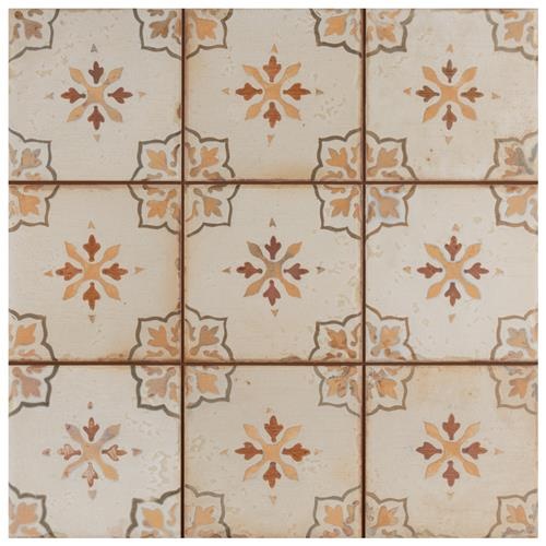 Mirambel Marron Ceramic Tile - Glossy - 13" X 13"