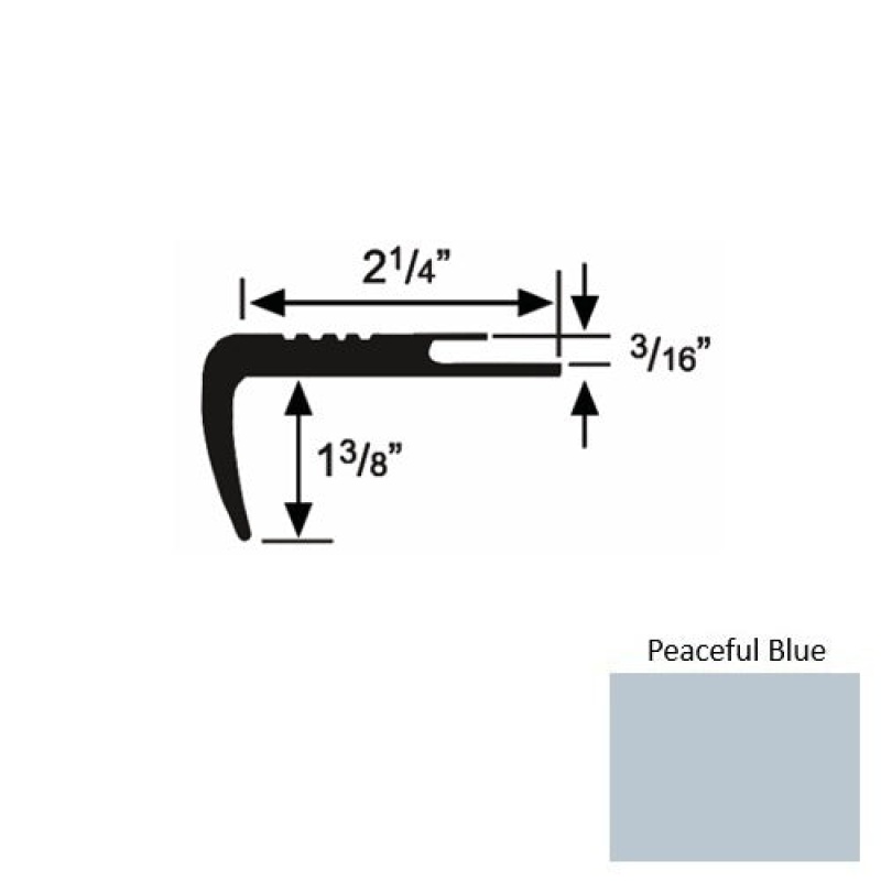 Solid 17 Peaceful Blue Rubber Undercut Carpet Nosing