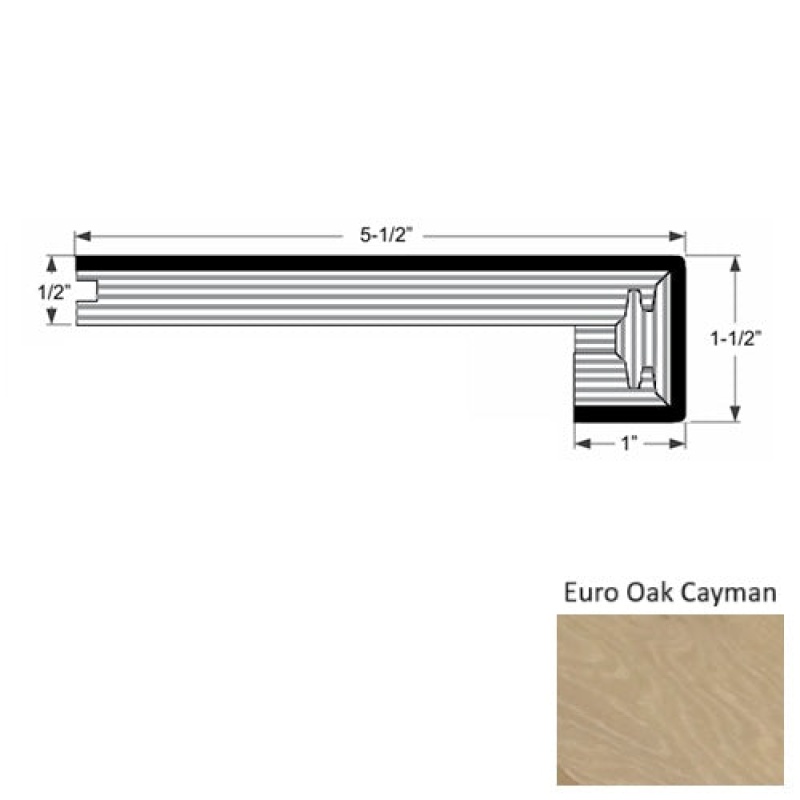 Islands Euro Oak Cayman Hardwood Moulding / Trim - 5 1/2" X 82" Engineered Square Stair Nose - Urethane