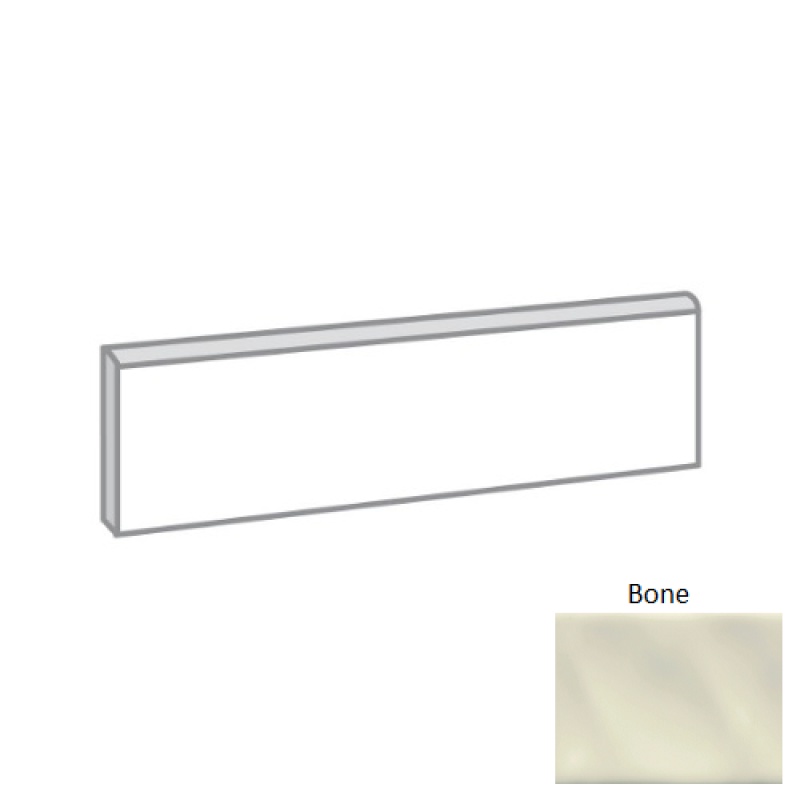 Craft II Bone Ceramic Wall Trim - 3" x 12" Bullnose - Glossy