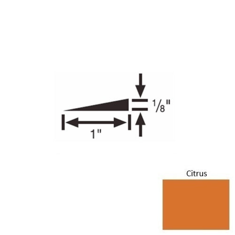 Solid 22 Citrus Rubber Reducer Strip - 1" X 9 Ft (108") X 1/8"
