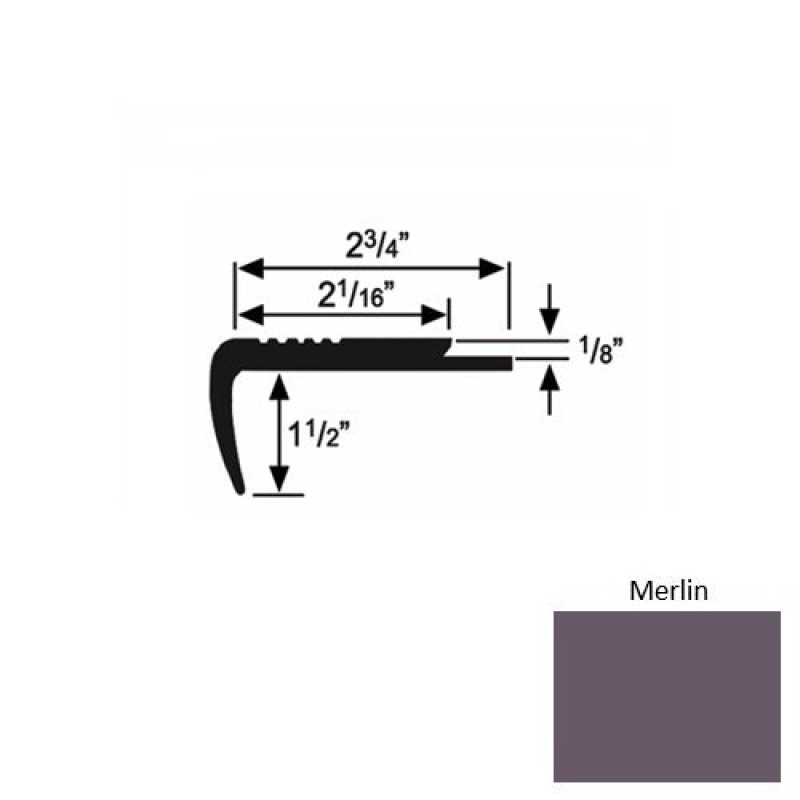 Solid 09 Merlin Rubber Underlap Stair Nosing