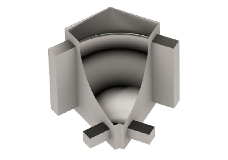 Dilex Ahk 135 Degree Inside Corner Metal Tile Edging Trim - Polished Nickel Anodized Aluminum - 1/2" X 1"