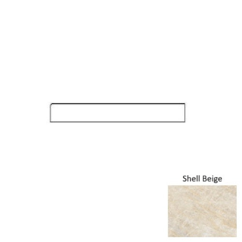 Oyster Shell Beige Porcelain Floor & Wall Trim - 3" X 24" Bullnose - Matte
