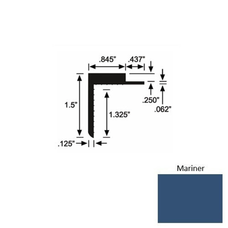 Solid 57 Mariner Rubber Landing Trim - 1 1/2" X 98"