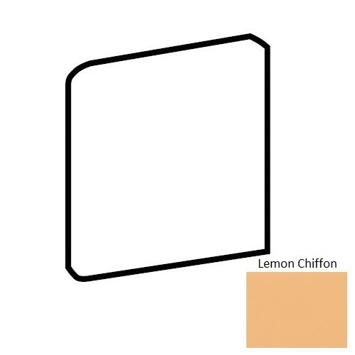 Bright & Matte Lemon Chiffon Ceramic Wall Trim - 6" X 6" Bullnose Outcorner - Glossy