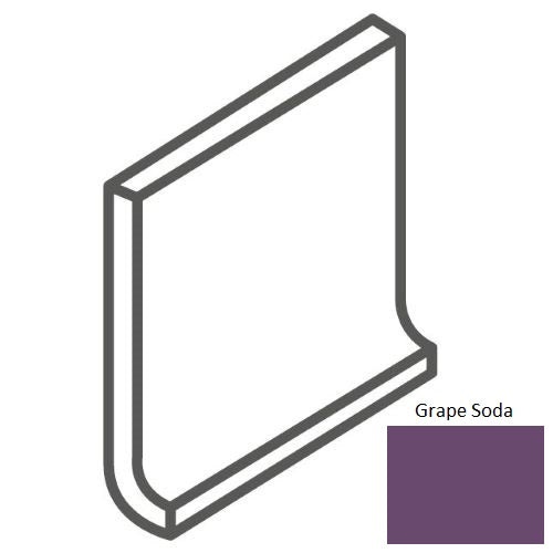 Bright & Matte Grape Soda Ceramic Wall Trim - 6" X 6" Square Top Cove Base - Glossy