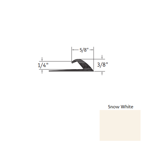 Snow White Vinyl Slim Line Transition Trim