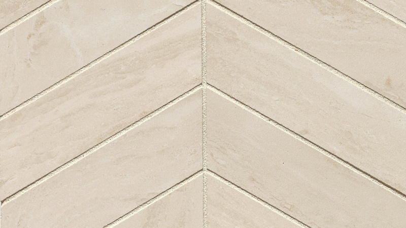 Yosemite Almond Porcelain Mosaic - 2" x 6" Chevron - Polished