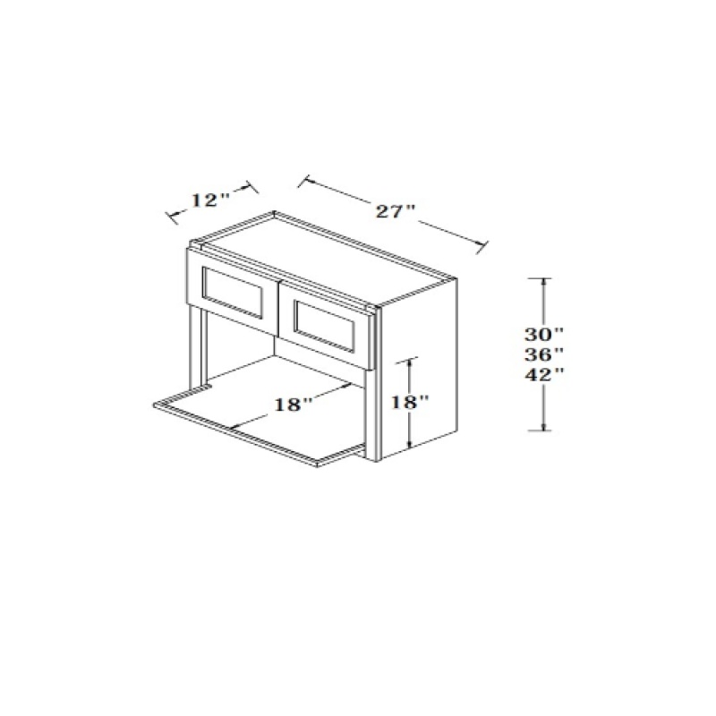 Grey Shaker Wood Kitchen Microwave Base Cabinet
