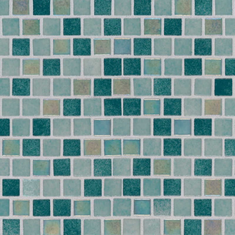 Caribbean Jade Glass Mosaic - 1" X 1" Staggered - Glossy