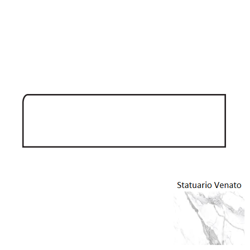 Mayfair Statuario Venato Porcelain Floor & Wall Trim - 3" X 12" Bullnose