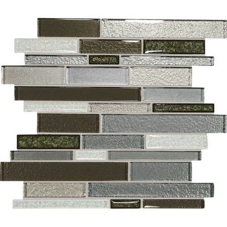 Crystal Shores Emerald Isle Glass Mosaic - Linear - Glossy